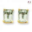 14k 8x6 Emerald Green Amethyst Earring