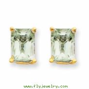 14k 8x6 Emerald Green Amethyst Earring