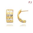 14K Gold & Rhodium 8mm Fancy Post Earrings
