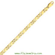 14K Gold 7mm Hand Polished Fancy Link Bracelet