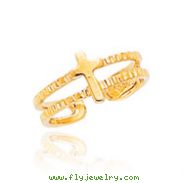 14K Gold Cross Toe Ring
