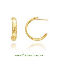 14K Gold Diamond-Cut 3.5mm J-Hoop Earrings