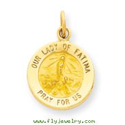 14K Gold Our Lady of Fatima Medal Charm