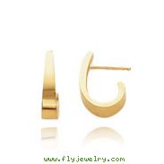 14K Gold Sm. Polished J-Hoop Earrings