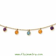 14K Multi-color Gemstone Necklace chain