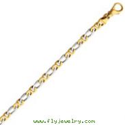 14K Two-Tone Gold 4.8mm Polished Fancy Link Bracelet