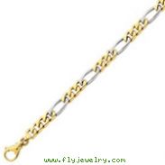 14K Two-Tone Gold 7.85mm Polished Fancy Link Bracelet