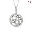 14K White Gold .51ct Diamond Pendant Circle Cluster Necklace SI1-SI2 G-H