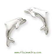 14K White Gold Dolphin Earrings