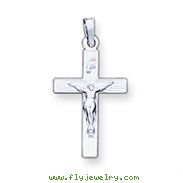 14K White Gold INRI Crucifix Charm