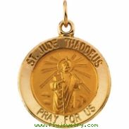 14K Yellow 15.00 MM St. Jude Thaddeus Medal