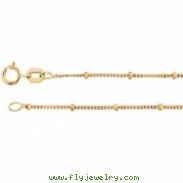 14kt Yellow Bulk By Inch Beaded Curb Chain