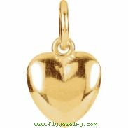 14kt Yellow CHARM W/JUMP RING Complete No Setting 15.50X08.90 MM Polished POSH MOMMY HEART CHARM W/J