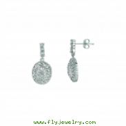Diamond oval drop earrings