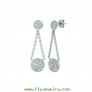 Diamond round drop earrings
