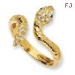 Gold-plated Sterling Silver CZ Snake Ring