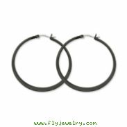 Stainless Steel Black-plated 55mm Hoop Earrings