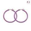 Stainless Steel Pink 32mm Hoop Earrings