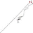 Sterling Silver 10''  Polished Dolphin Anklet