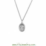 Sterling Silver 14.75X11 Oval Miraculous Pend Medal