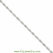 Sterling Silver 2mm Twisted Herringbone Chain bracelet