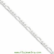 Sterling Silver 4.25mm Figaro Chain anklet