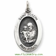 Sterling Silver Antiqued Saint Joseph Medal