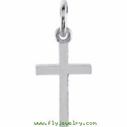 Sterling Silver CHARM Complete No Setting 20.40X08.85 MM Polished POSH MOMMY COLL CROSS CHM W/JR