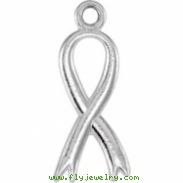 Sterling Silver CHARM Mounting 15.75X06.75 MM Polished POSH MOMMY COLL BREAST CANCER