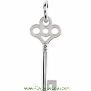 Sterling Silver CHARM W/JUMP RING COMPELTE NO SETTING 24.00X08.25 MM Polished POSH MOMMY KEY CHARM W