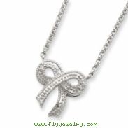Sterling Silver CZ Bow on Rolo Chain