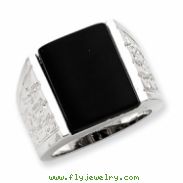 Sterling Silver Onyx Men's Ring