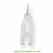 Sterling Silver Small Slanted Block Initial H Charm
