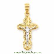 10k & Rhodium Crucifix Charm