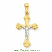 10k & Rhodium Crucifix Charm