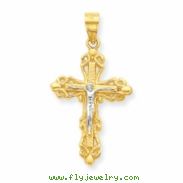 10k & Rhodium Crucifix Charm