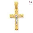 10k & Rhodium Crucifix Pendant