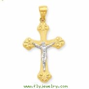 10k & Rhodium Crucifix Pendant