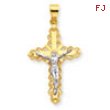 10k & Rhodium Filigree Crucifix Charm