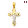 10k & Rhodium Filigree Crucifix Charm