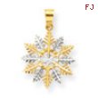 10k & Rhodium Snowflake Charm