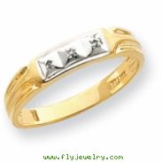 10k .01ct  Diamond Trio Mens Wedding Band ring