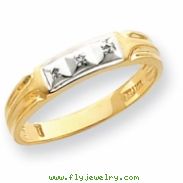 10k .01ct  Diamond Trio Mens Wedding Band ring