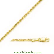 10K 1.5mm Diamond Cut Rope Chain