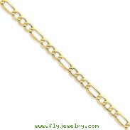 10k 6.6mm Semi-Solid Figaro Chain