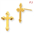 10k Budded Cross Earring