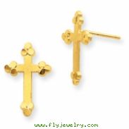 10k Budded Cross Earring