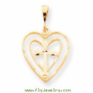 10k CROSS IN HEART CHARM