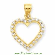 10k CZ Heart Pendant