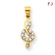 10k CZ Treble Clef Charm